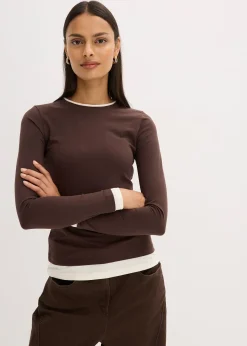 T-shirt manches longues en coton mélangé