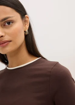 T-shirt manches longues en coton mélangé