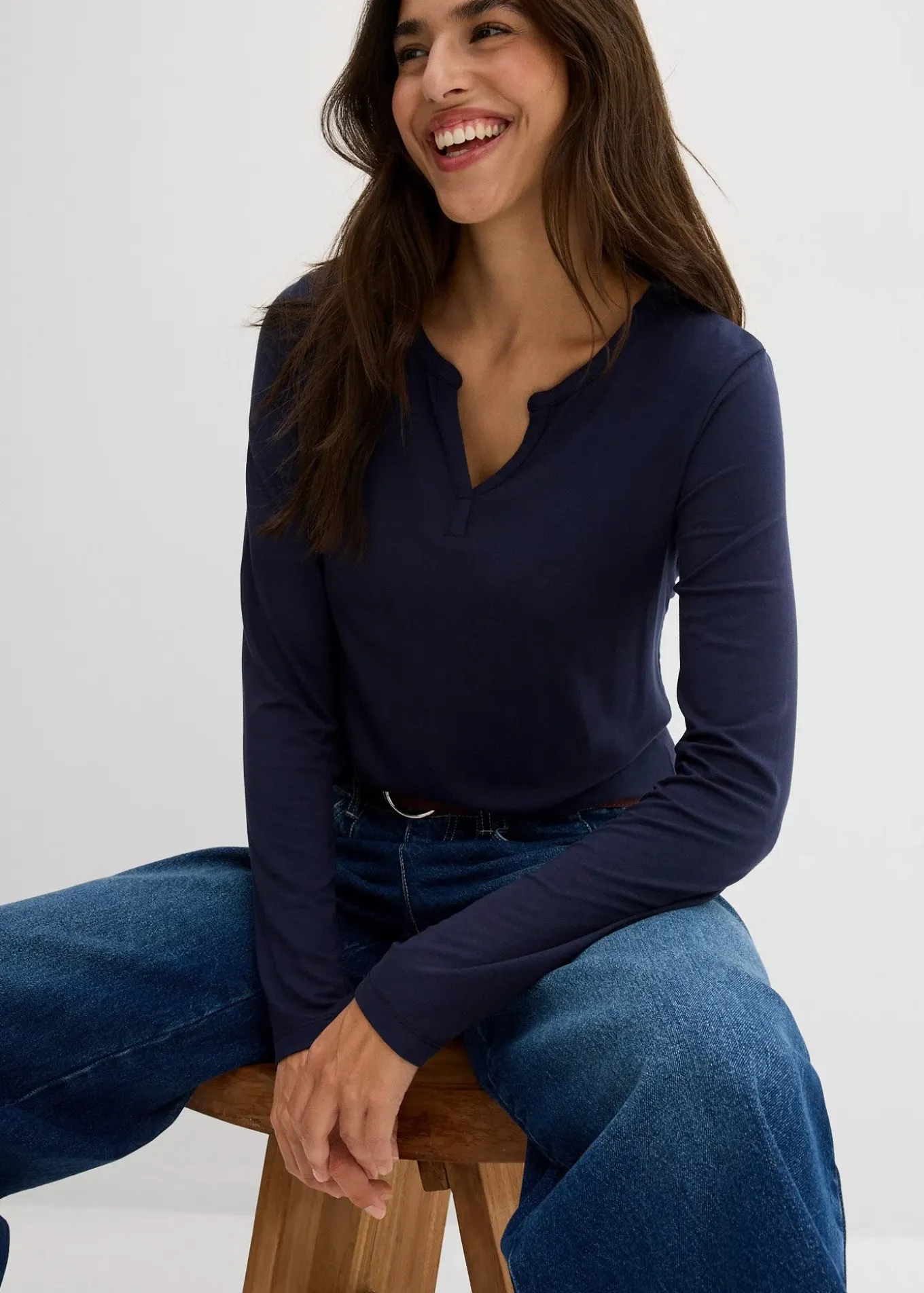 T-shirt manches longues en viscose extensible