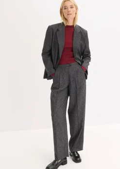 T-shirt manches longues en matière côtelée