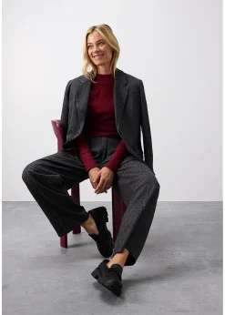 T-shirt manches longues en matière côtelée