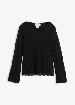 T-shirt manches longues en dentelle