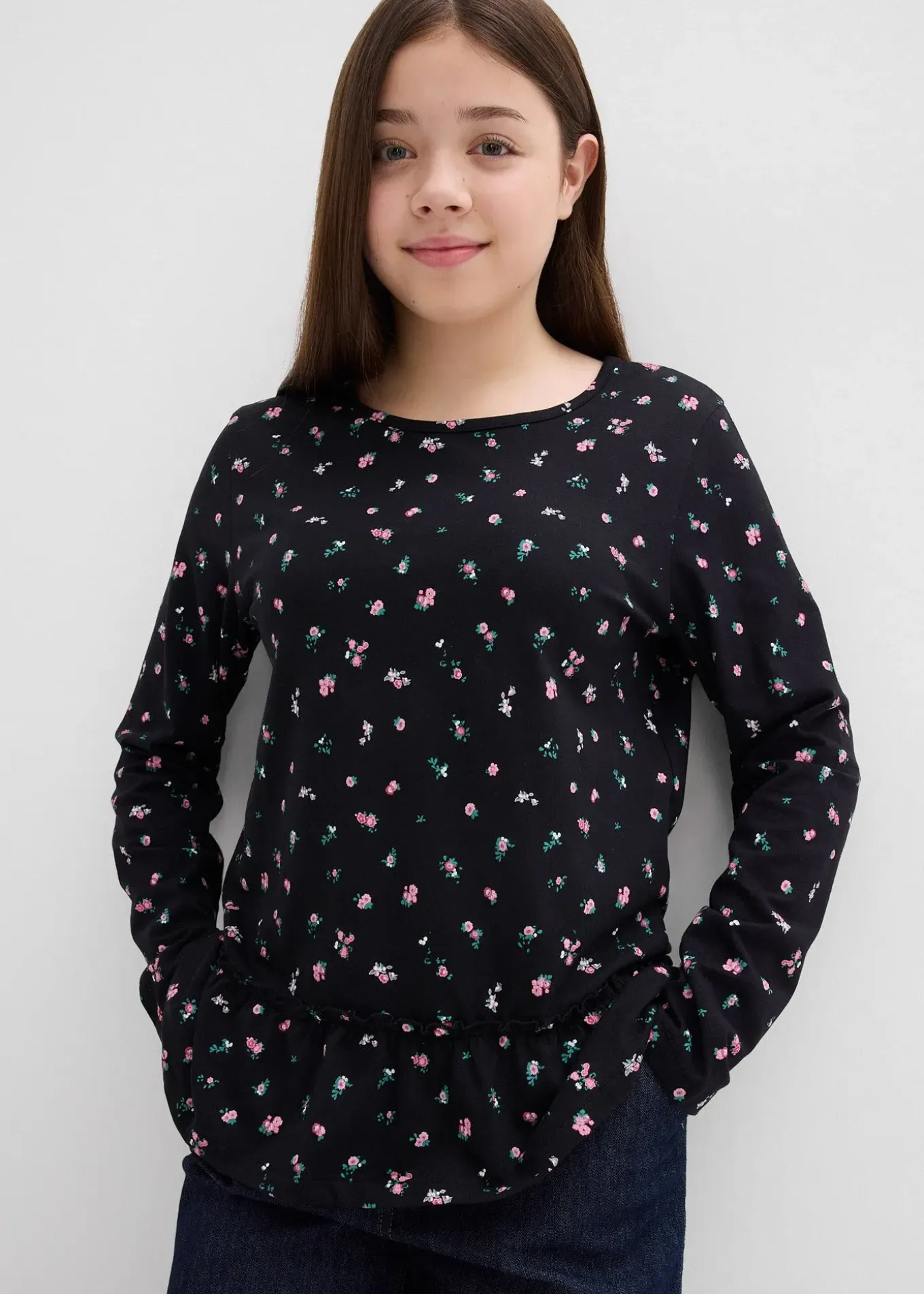 T-shirt manches longues en coton extensible