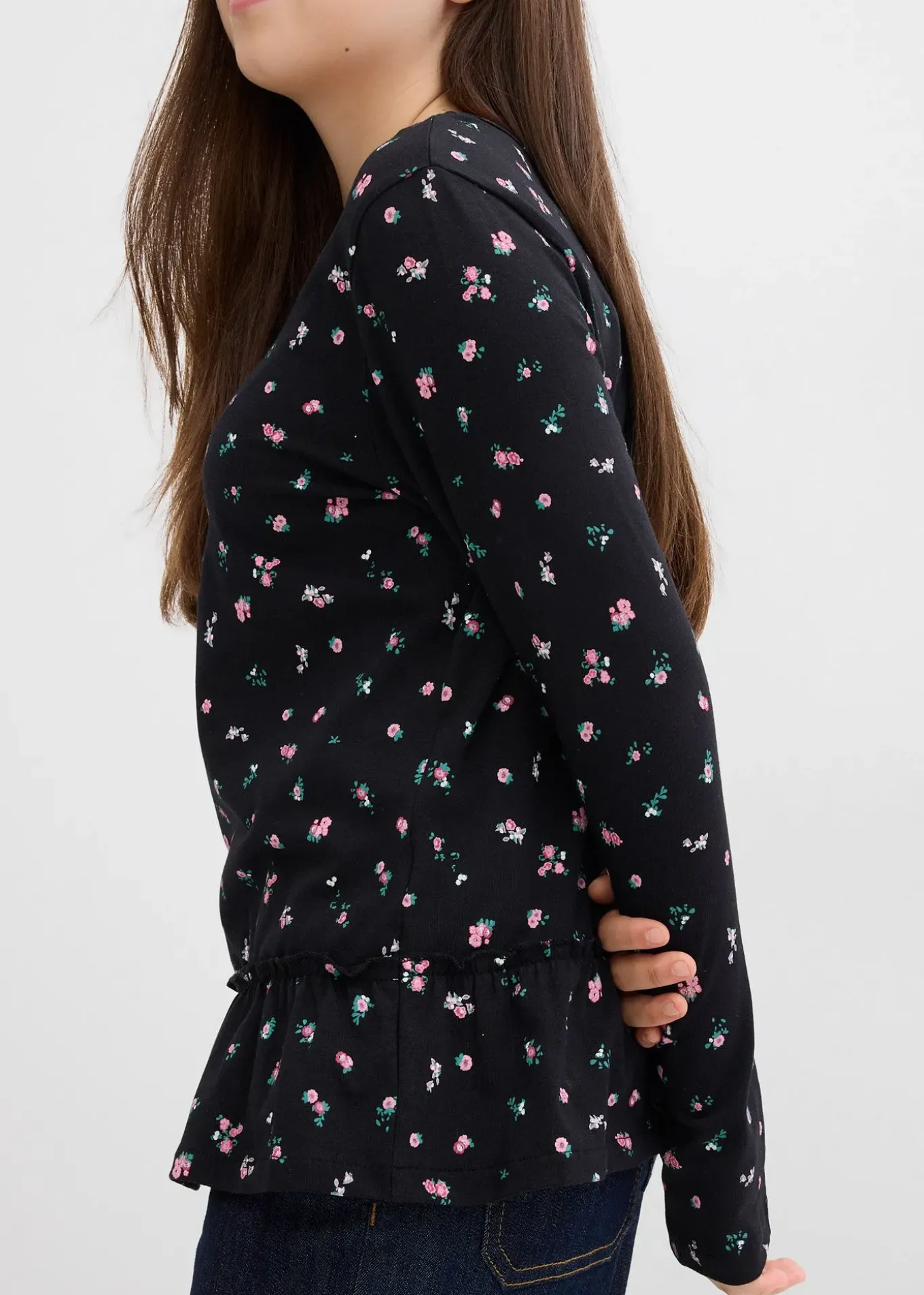 T-shirt manches longues en coton extensible