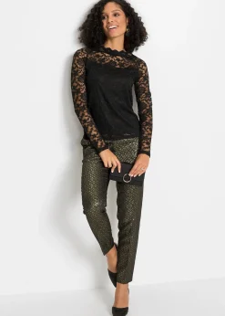 T-shirt manches longues en dentelle