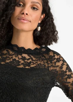 T-shirt manches longues en dentelle