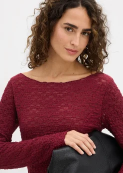 T-shirt manches longues en dentelle