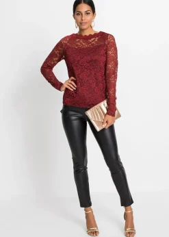 T-shirt manches longues en dentelle