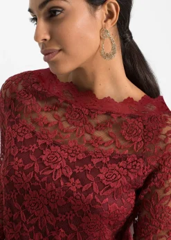 T-shirt manches longues en dentelle