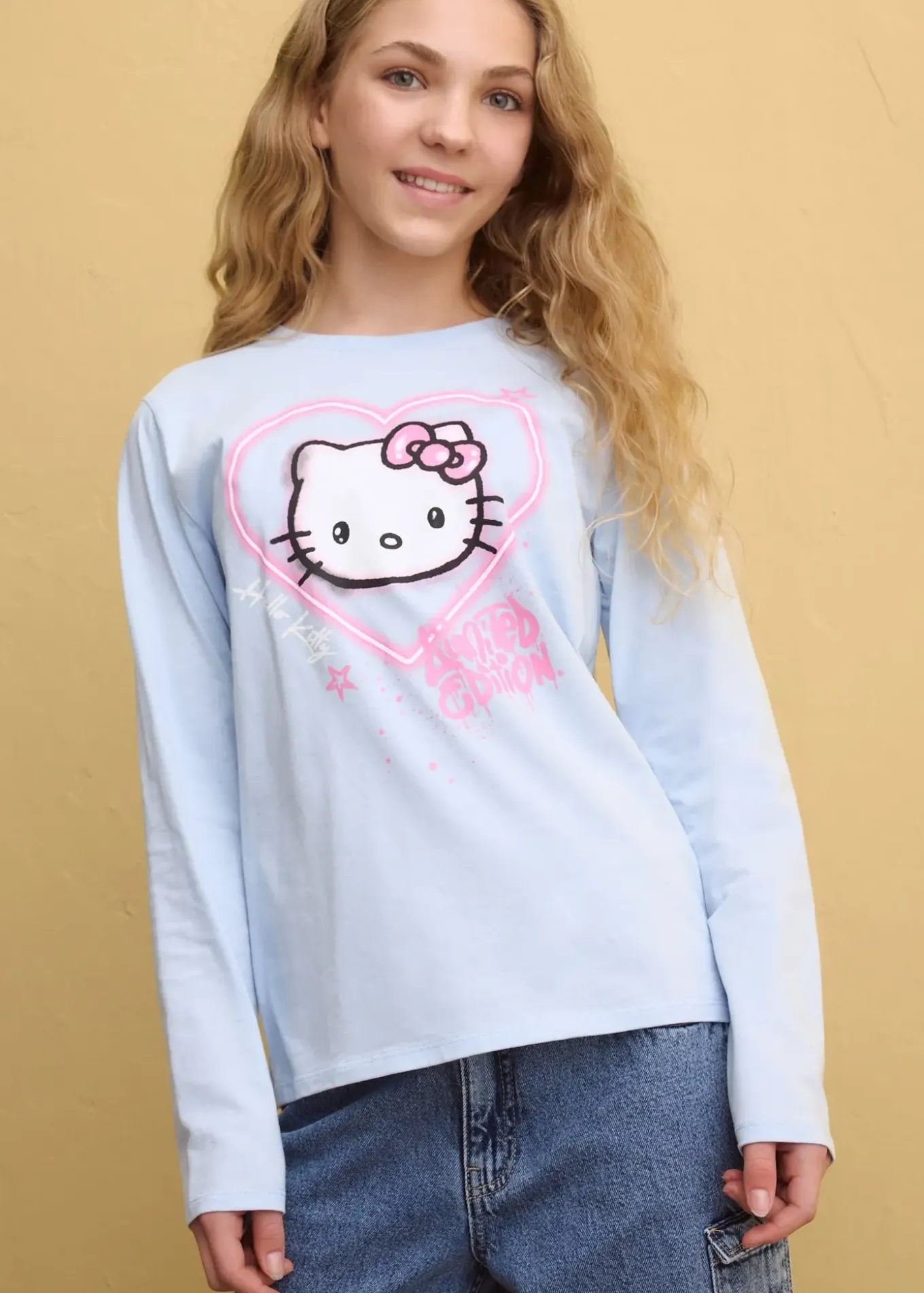T-shirt manches longues Hello Kitty 100% coton