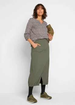 T-shirt manches longues imprimé avec col Henley