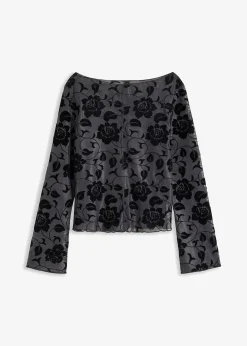 T-shirt manches longues légèrement transparent