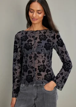 T-shirt manches longues légèrement transparent