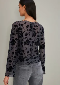 T-shirt manches longues légèrement transparent