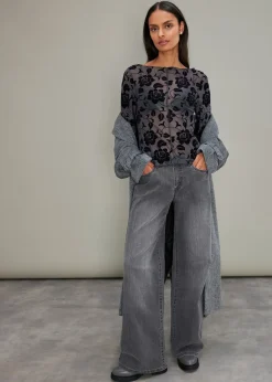 T-shirt manches longues légèrement transparent