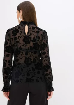 T-shirt manches longues légèrement transparent