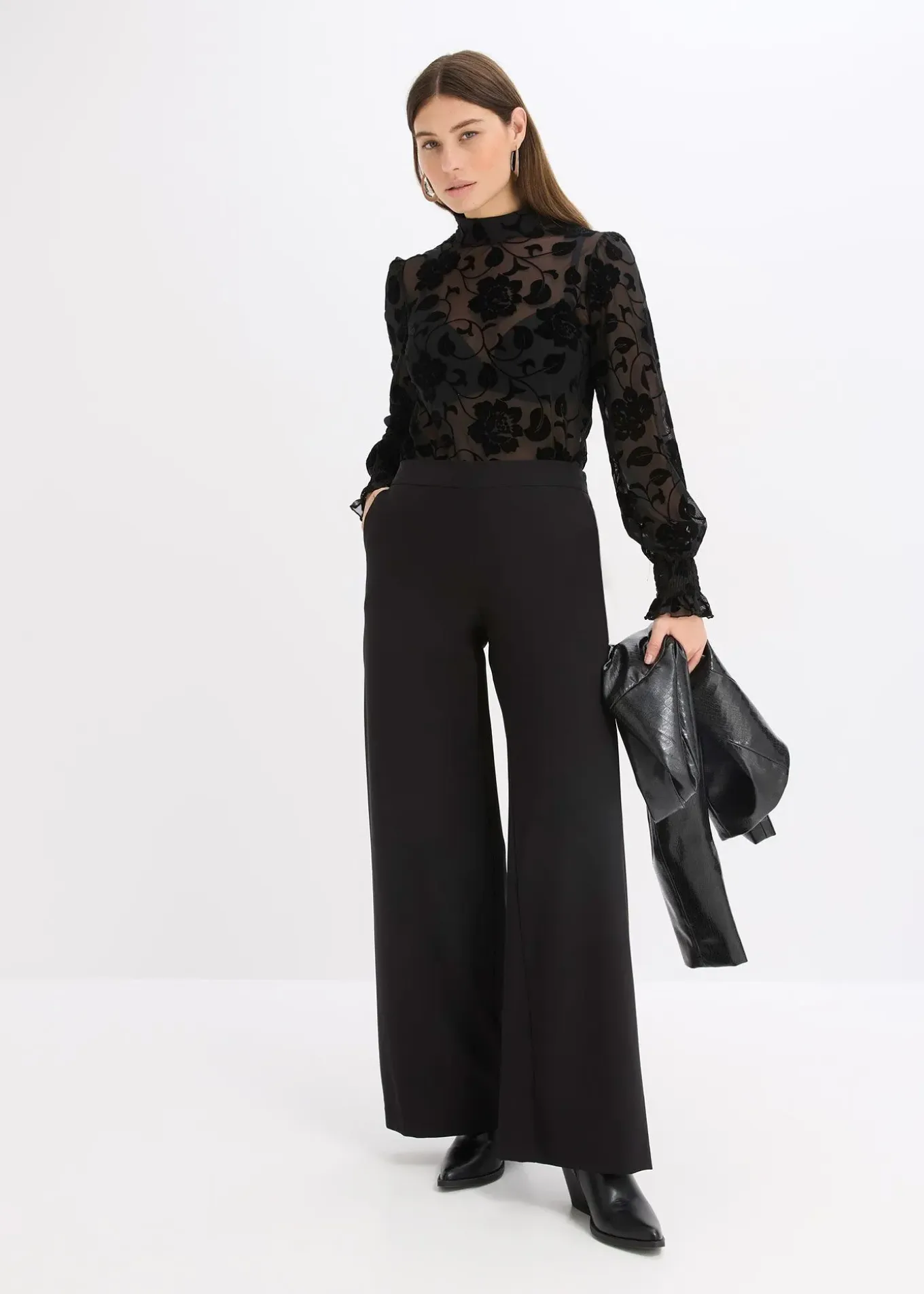 T-shirt manches longues légèrement transparent