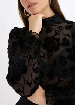 T-shirt manches longues légèrement transparent