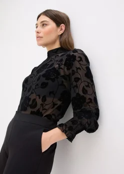 T-shirt manches longues légèrement transparent