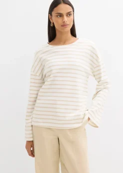 T-shirt manches longues rayé en coton