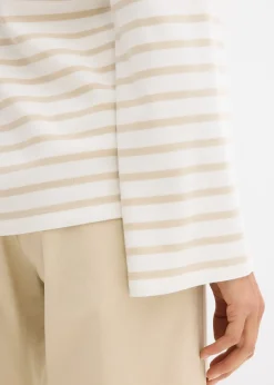 T-shirt manches longues rayé en coton