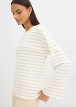 T-shirt manches longues rayé en coton