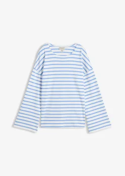 T-shirt manches longues rayé en coton