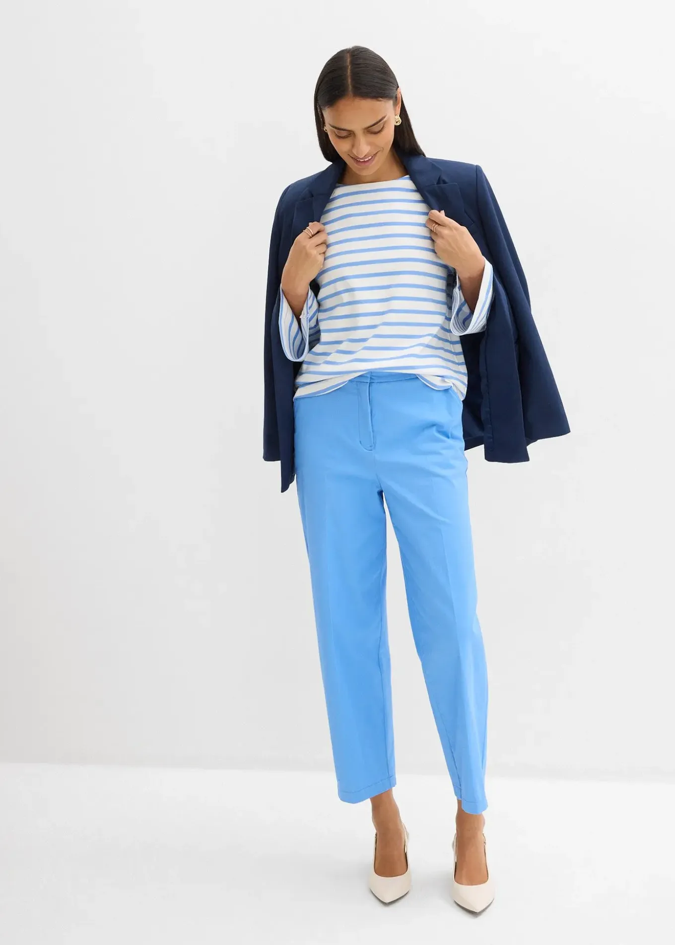 T-shirt manches longues rayé en coton