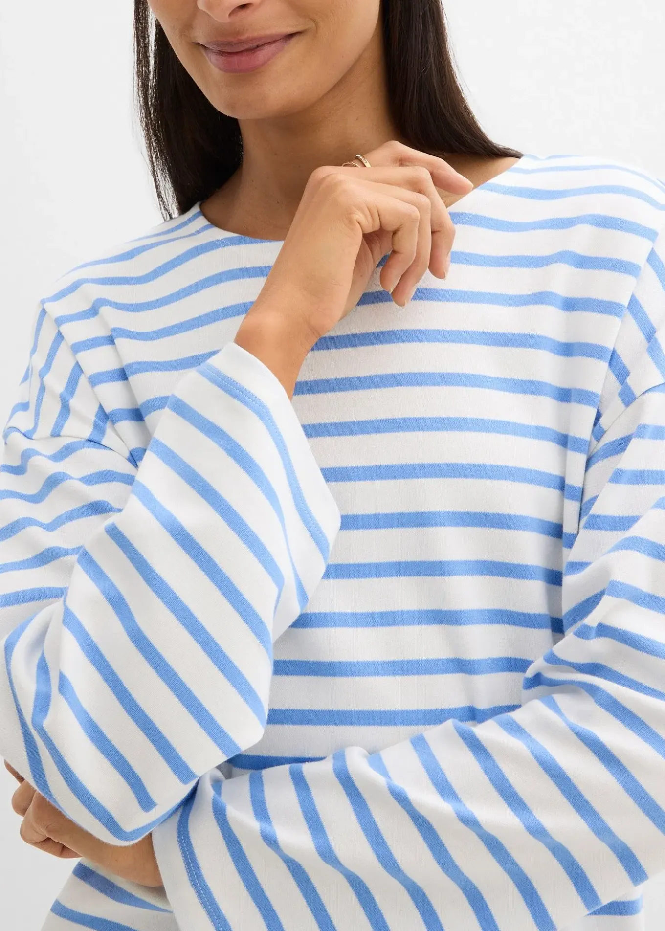 T-shirt manches longues rayé en coton