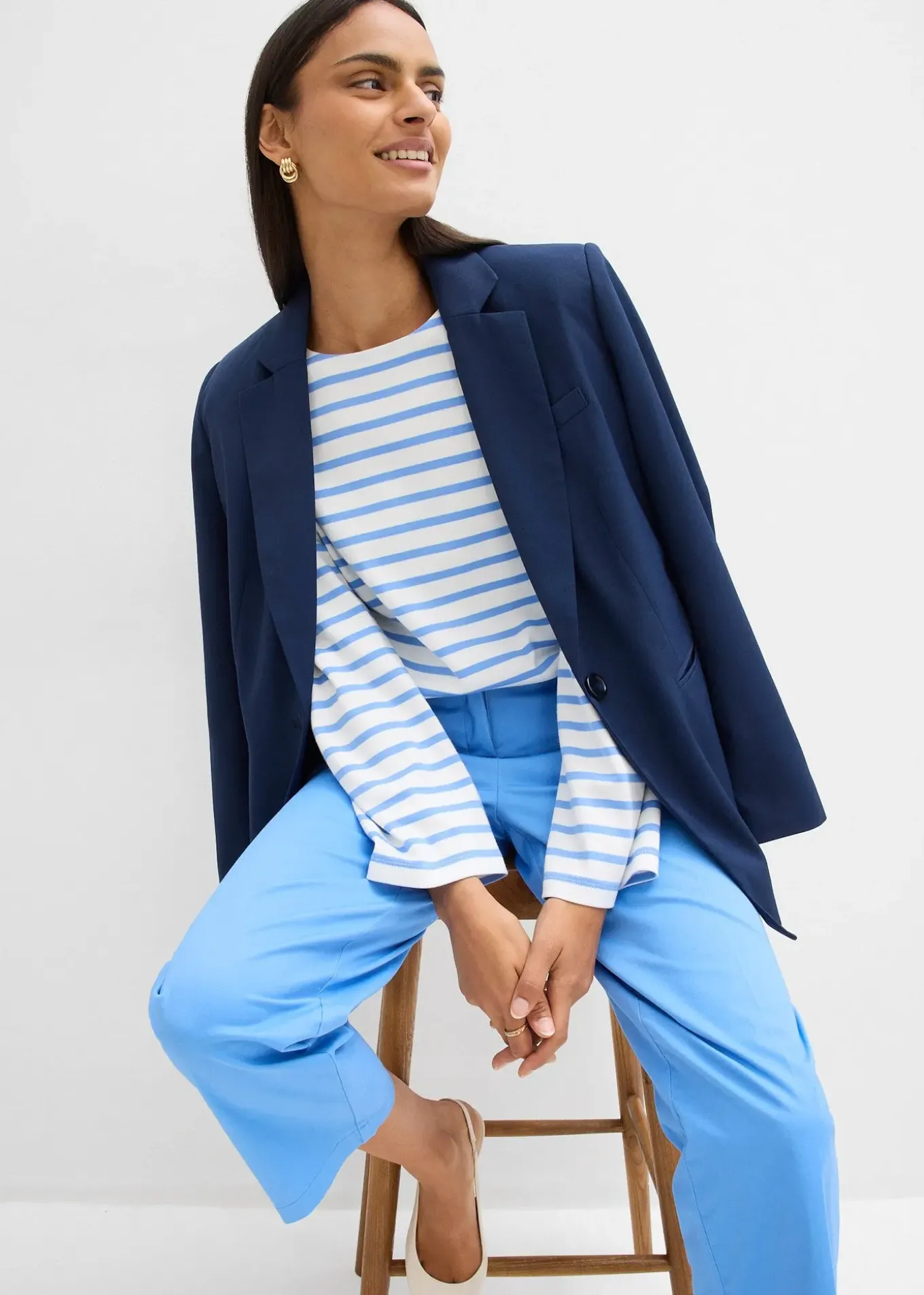 T-shirt manches longues rayé en coton