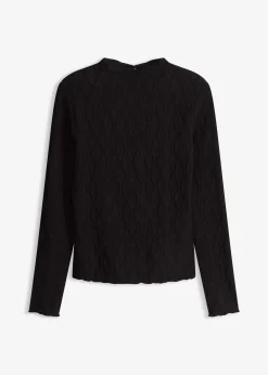 T-shirt manches longues texturé