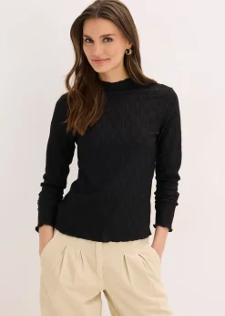 T-shirt manches longues texturé