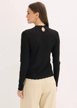 T-shirt manches longues texturé