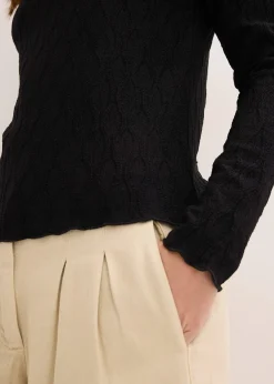 T-shirt manches longues texturé