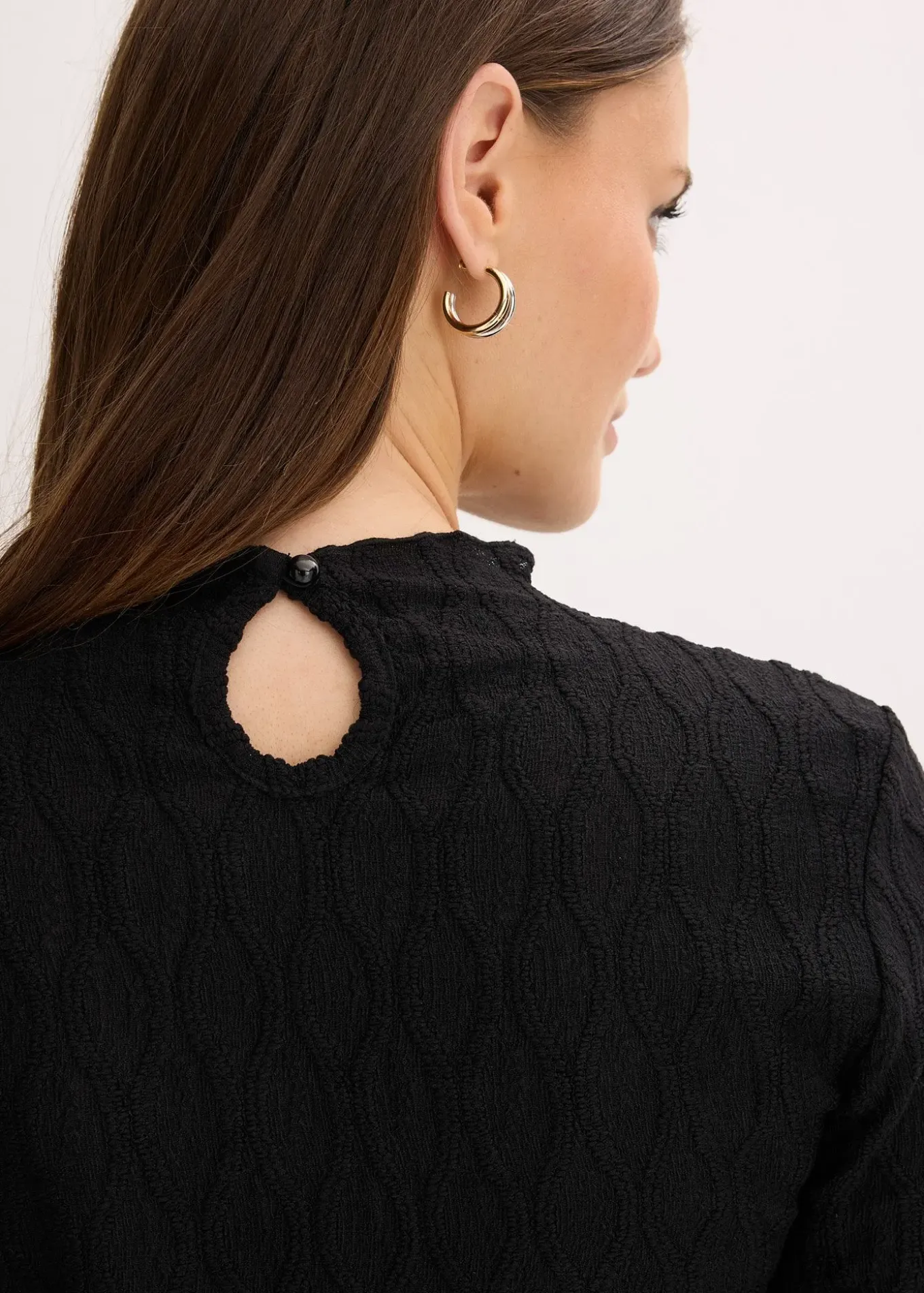 T-shirt manches longues texturé