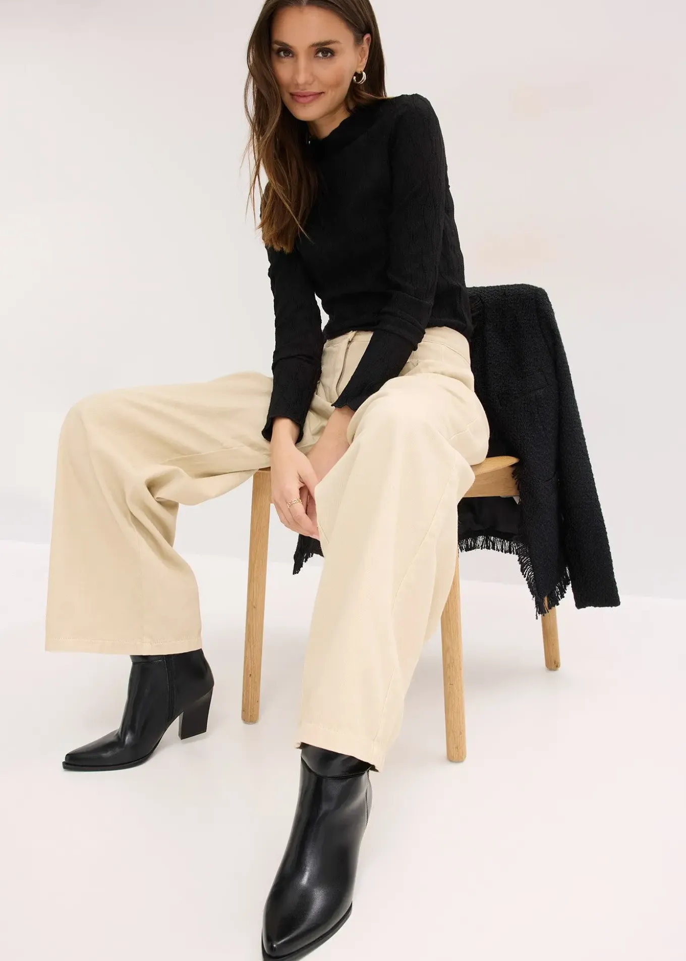 T-shirt manches longues texturé