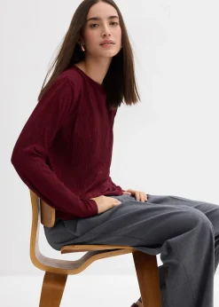 T-shirt manches longues texturé