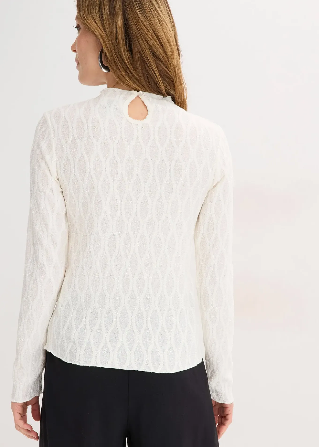 T-shirt manches longues texturé