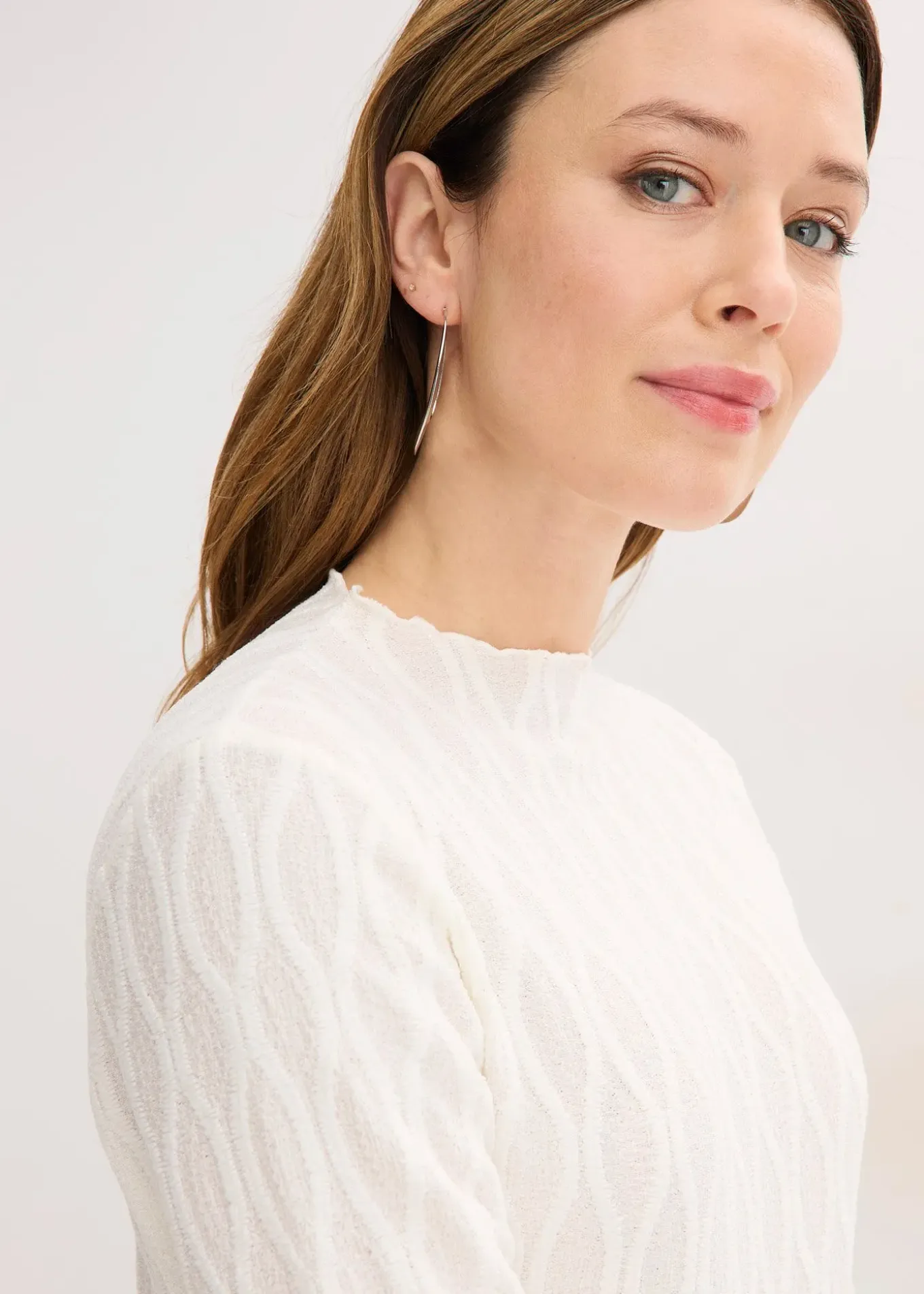 T-shirt manches longues texturé