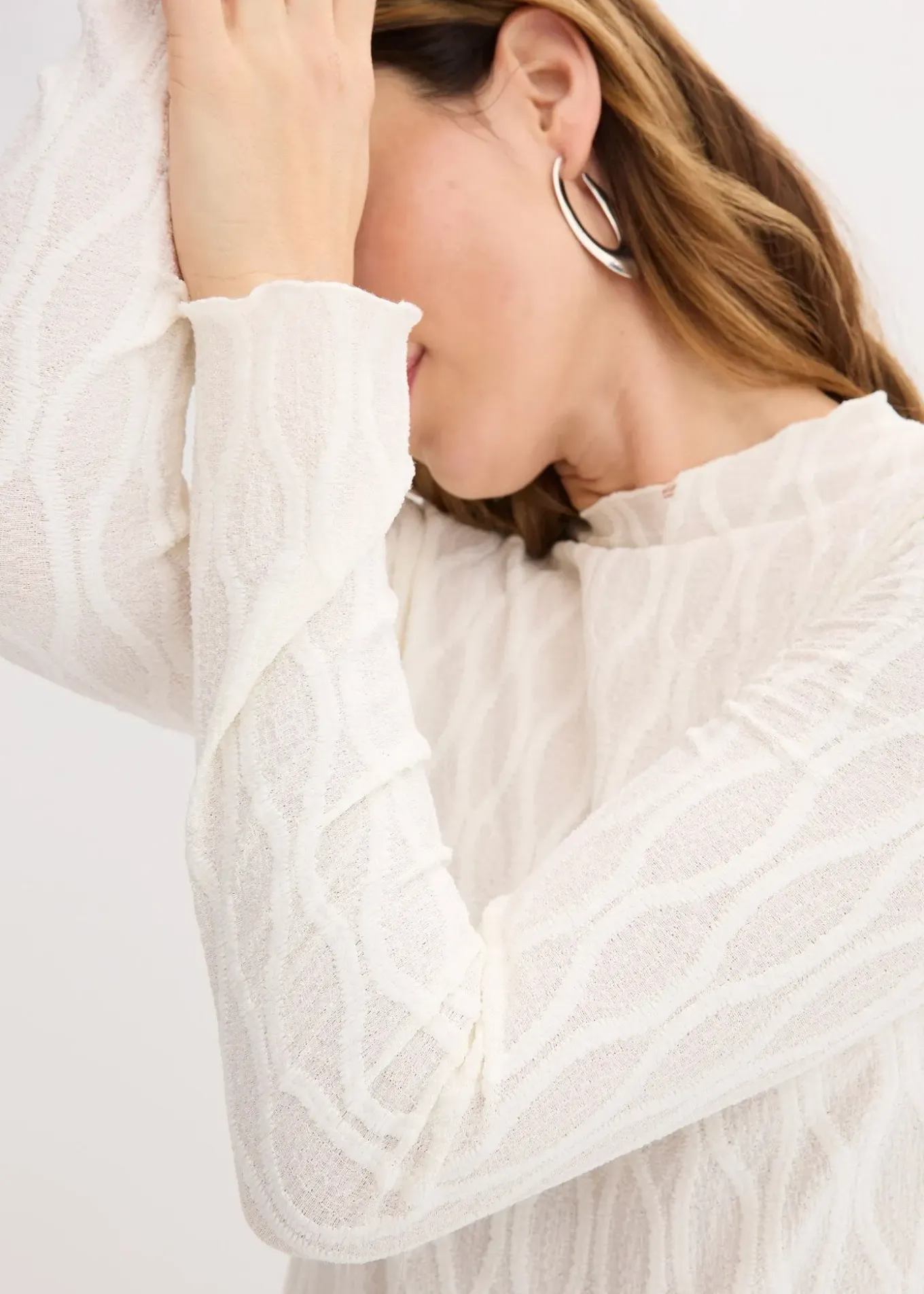 T-shirt manches longues texturé