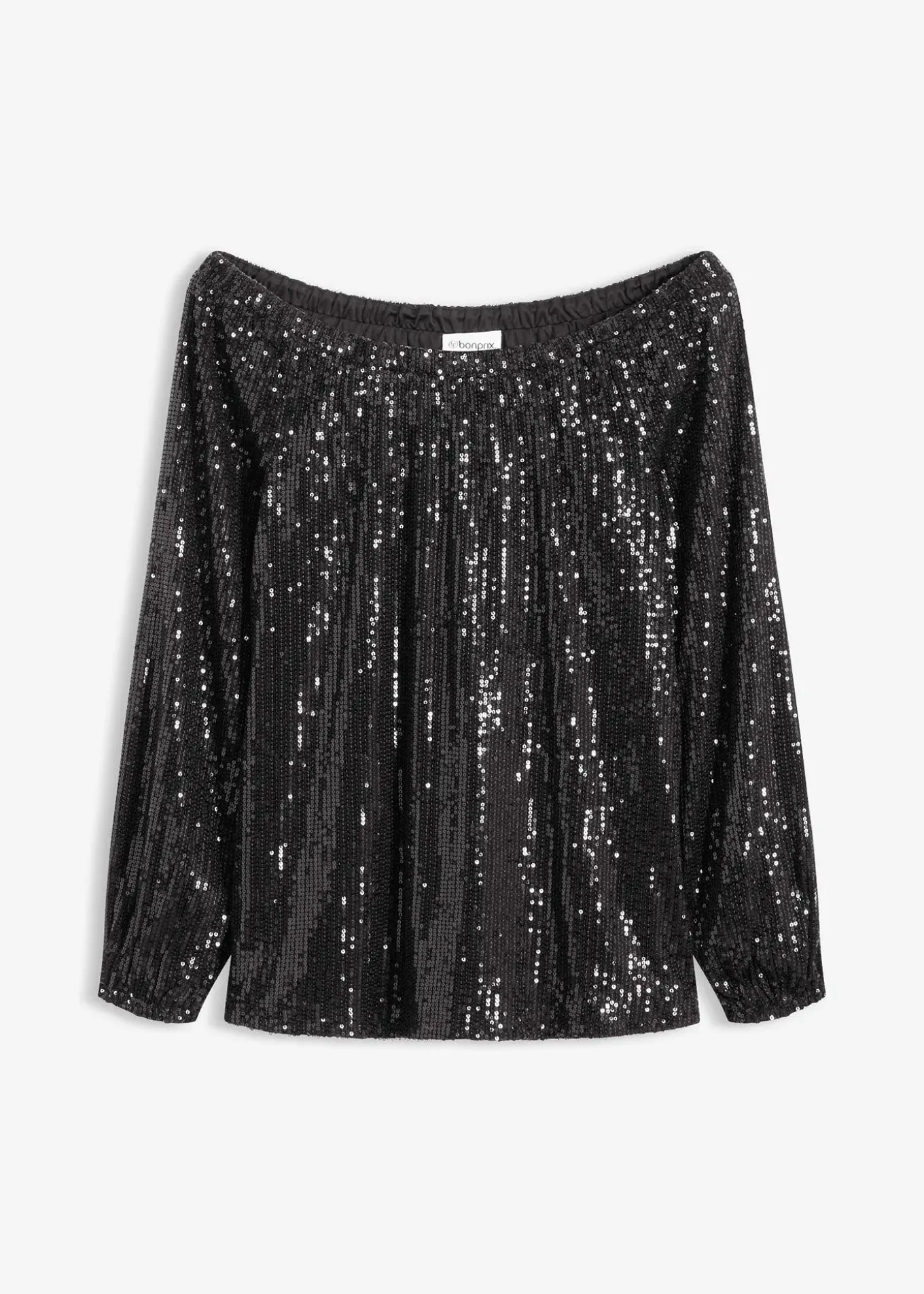 T-shirt oversize à sequins encolure Bardot