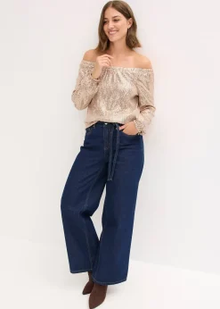 T-shirt oversize à sequins encolure Bardot