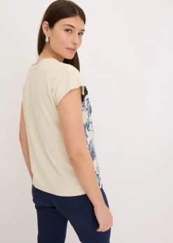 T-shirt oversize avec un galon de dentelle