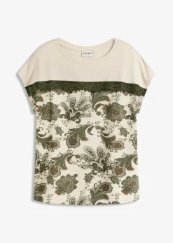 T-shirt oversize avec un galon de dentelle