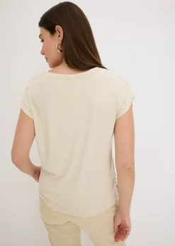 T-shirt oversize avec un galon de dentelle