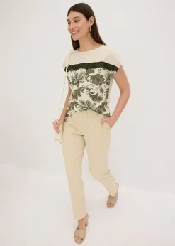 T-shirt oversize avec un galon de dentelle