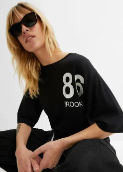 T-shirt oversize doux en viscose mélangée