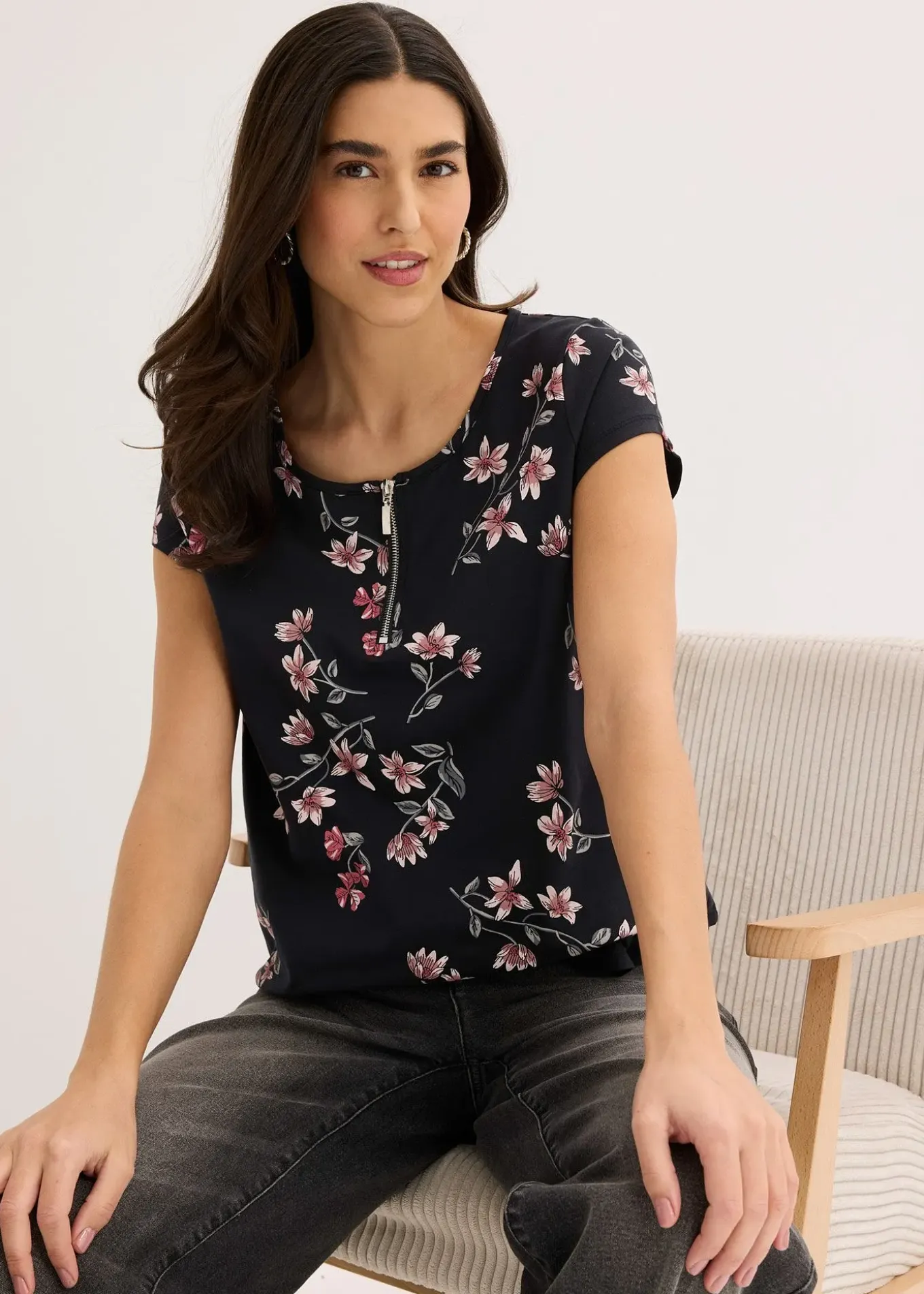 T-shirt oversize en coton extensible