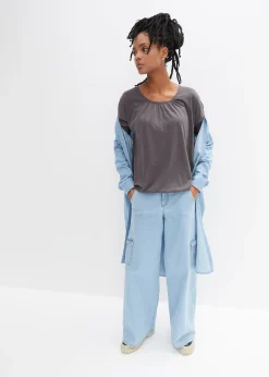 T-shirt oversize en viscose mélangée