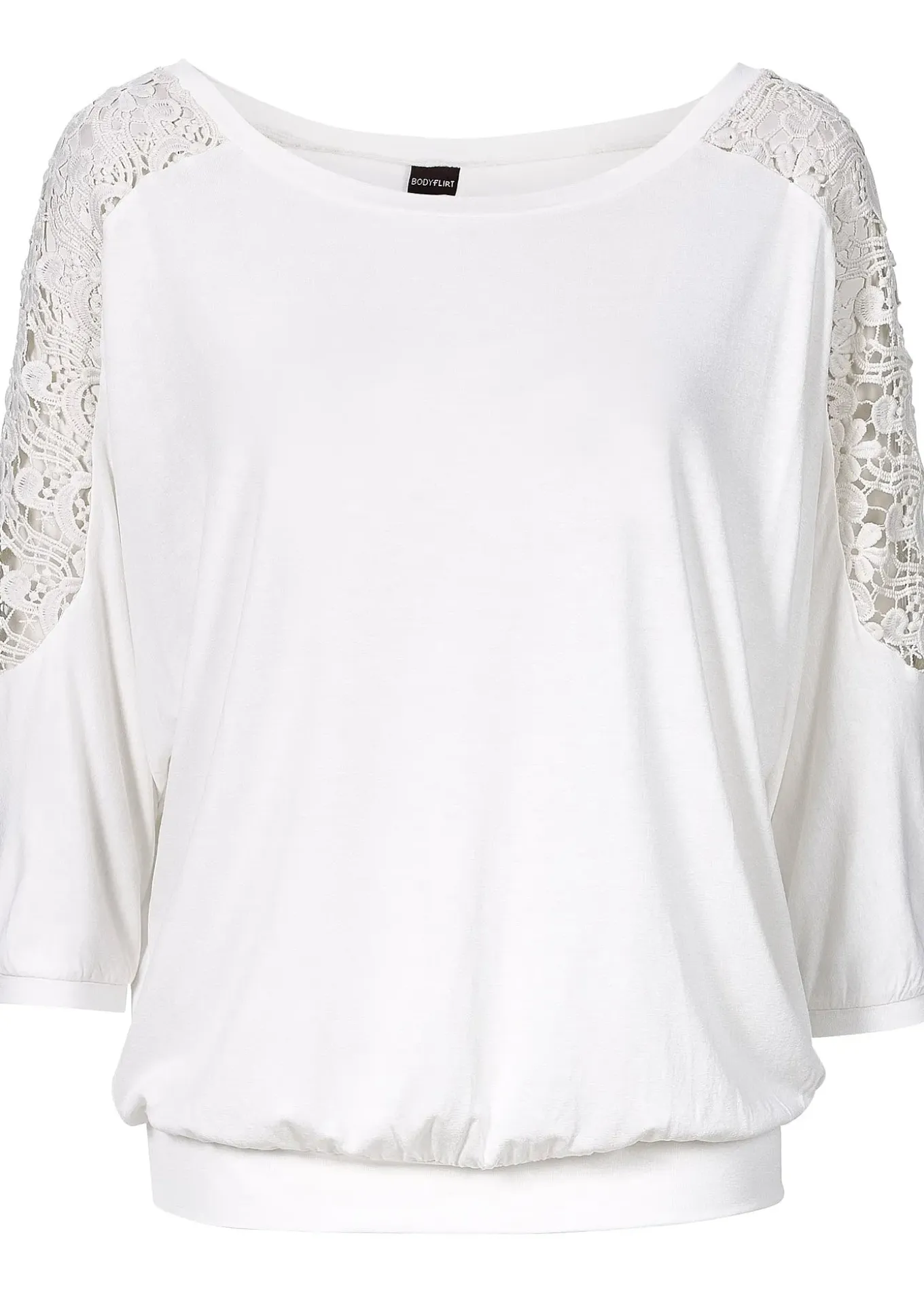 T-shirt oversize en viscose et dentelle